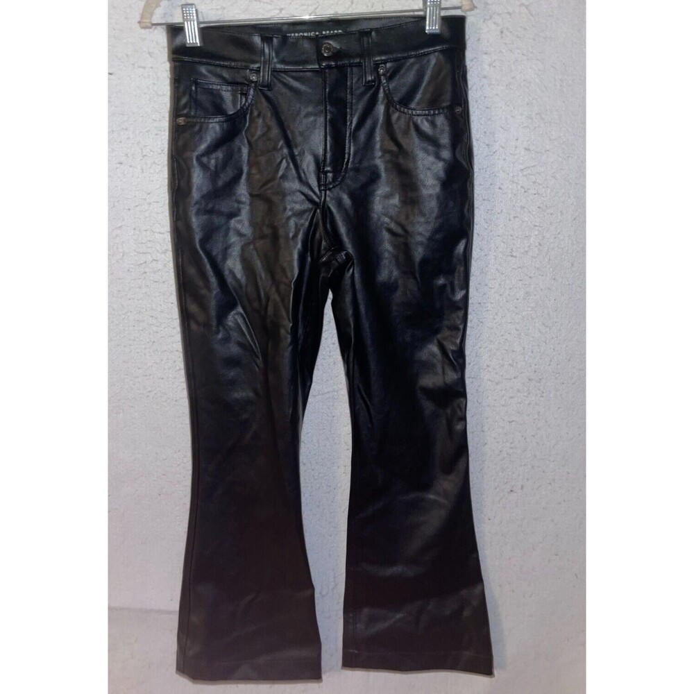 Veronica Beard Jeans Faux Leather Pants Women's sz 28 x 26 Flare Black
